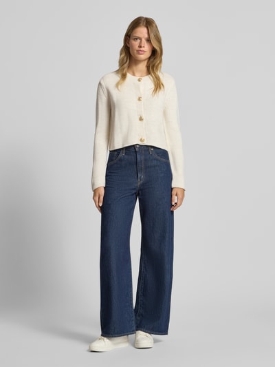 Only Relaxed Fit Strickjacke mit Zierknopf Modell 'TESSA' Ecru 1