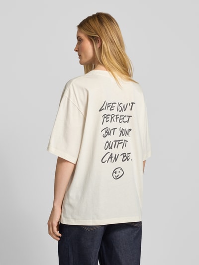 Jake*s Casual Oversized T-Shirt mit Statement-Print Offwhite 5