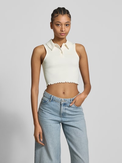 Tommy Jeans Crop Top in Ripp-Optik Offwhite 4