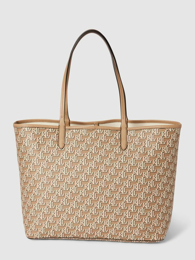 Lauren Ralph Lauren Shopper met all-over logo, model 'COLLINS' Zand - 4