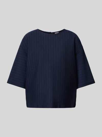 MM Bluzka o kroju relaxed fit z mieszanki wiskozy model ‘KAYA’ Granatowy 2