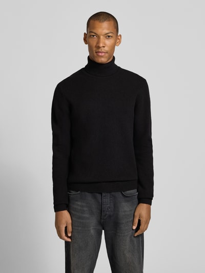 Casual Friday Slim Fit Rollkragenpullover aus Woll-Mix Modell 'Karl' Anthrazit Melange 4