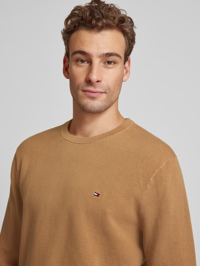 Tommy Hilfiger Strickpullover mit Logo-Stitching Camel 3