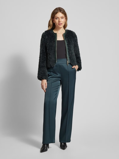 Marc Cain Straight leg stoffen broek met vaste persplooien Donkergroen - 1