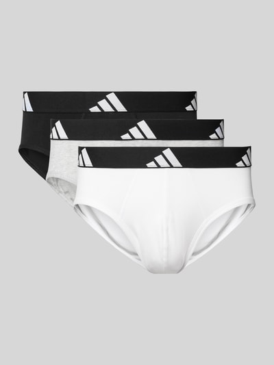 Produktfoto, Slip mit elastischem Logo-Bund Modell 'Active Flex' im 3er-Pack von adidas, Mieszanka bawełny i elastanu, Zestaw 3 szt., pasek z logo