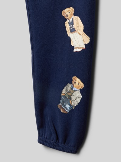 Polo Ralph Lauren Kids Relaxed fit sweatpants met logoprint, model 'Banded' Marineblauw - 2