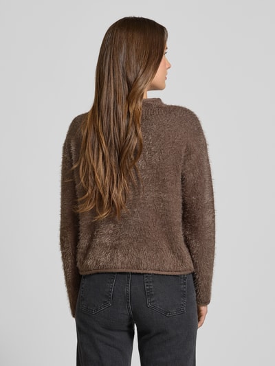 FREE/QUENT Strickpullover mit Rundhalsausschnitt Modell 'Cat' Taupe 5