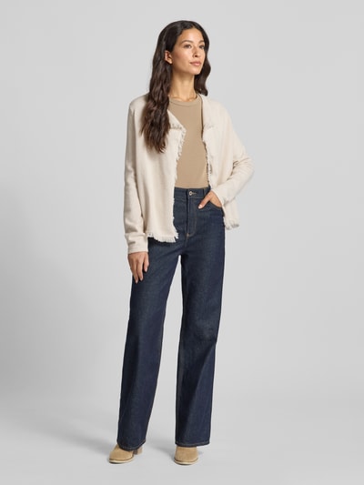 Betty Barclay Strickjacke aus Viskose-Mix mit Fransen Beige 1