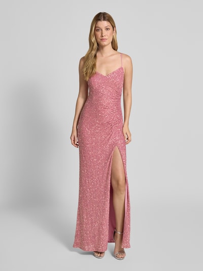 V.M. Abendkleid mit Pailletten Pink 4