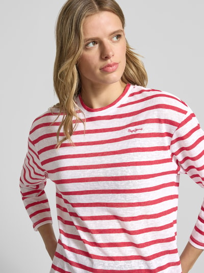 Pepe Jeans Regular Fit T-Shirt aus Baumwoll-Mix Rot 3
