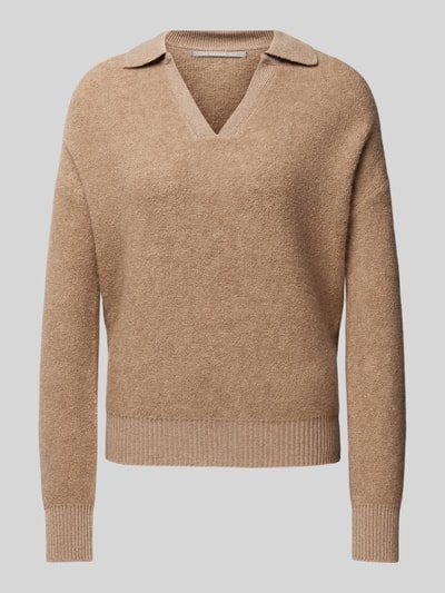 (The Mercer) N.Y. Strickpullover mit V-Ausschnitt Taupe 2