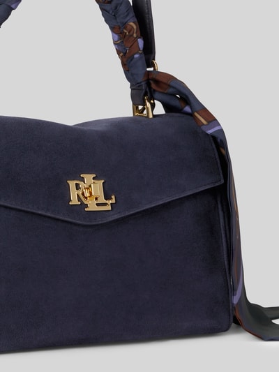 Lauren Ralph Lauren Mała listonoszka z licowej skóry cielęcej z detalem z chustą model 'FARRAH' Ciemnoniebieski 6