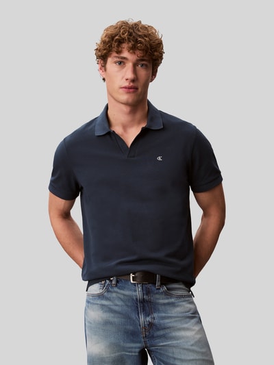 Calvin Klein Jeans Regular Fit Poloshirt aus reiner Baumwolle Marine 4