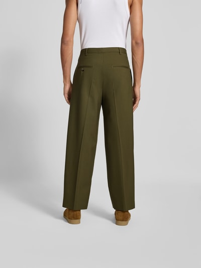 Marni Stoffen broek met persplooien van scheerwol Olijfgroen - 5