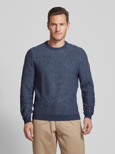 camel active Gebreide pullover met ronde hals Rookblauw - 4