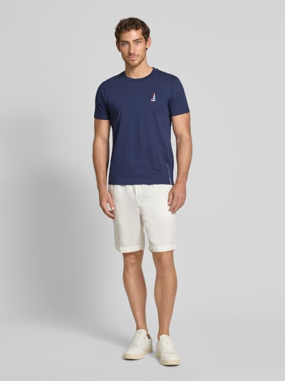 Zeybra T-shirt z wyhaftowanym motywem Granatowy 1