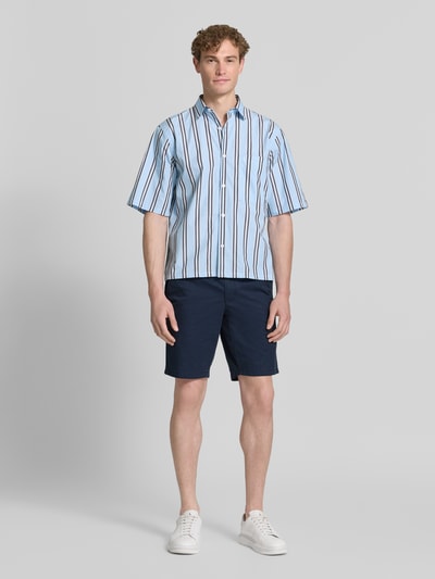 Brax Regular Fit Bermuda aus reinem Leinen Modell 'BALU' Marine 1
