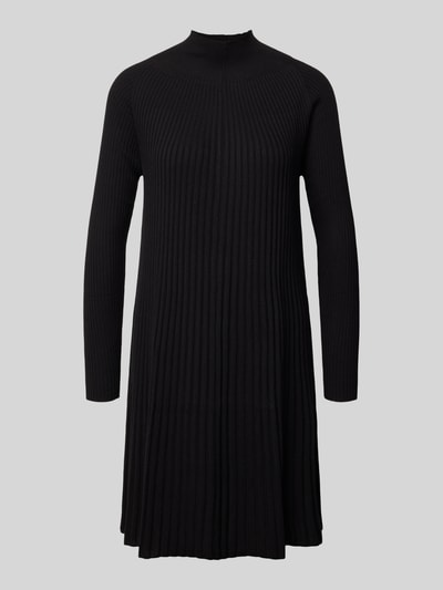 Hemisphere Knielanges Strickkleid aus Wolle mit Stehkragen Black 2