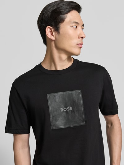 BOSS Green Regular Fit T-Shirt mit Logo Print Black 3