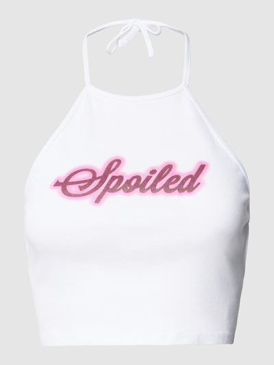 REVIEW Neckholder Crop Top SPOILED Print Weiss 2