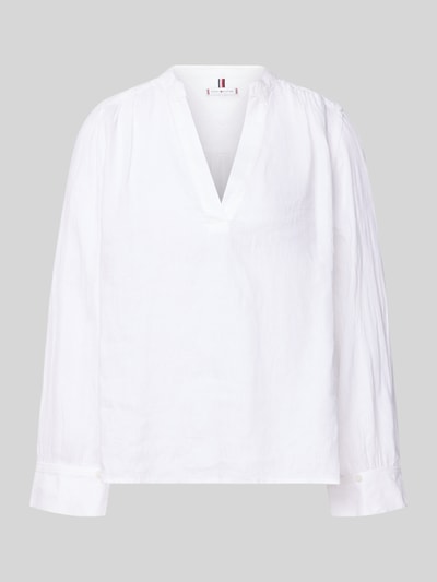 Tommy Hilfiger Bluzka lniana w kroju relaxed fit z czystego lnu Biały 2