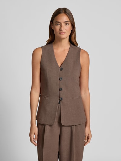 MSCH Copenhagen Weste mit Paspeltaschen Modell 'Rosina Michelle' Dunkelbraun 4