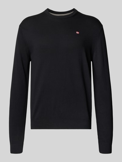 Napapijri Regular Fit Longsleeve mit Logo-Stitching Modell 'Droz' Black 2