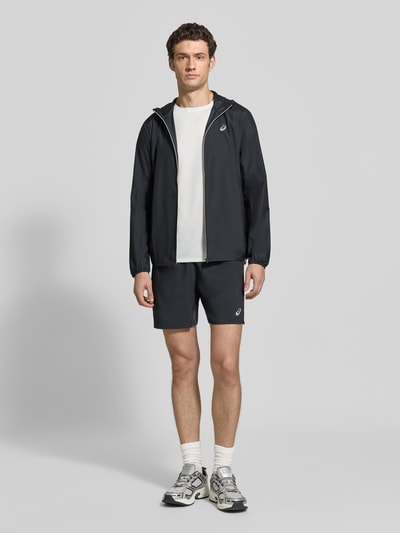 ASICS Windbreaker mit Logo-Print und Kapuze Black 1