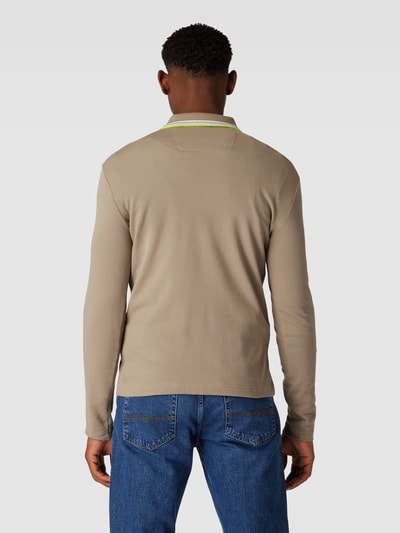 BOSS Green Poloshirt met contraststrepen, model 'Plisy' Kaki - 5