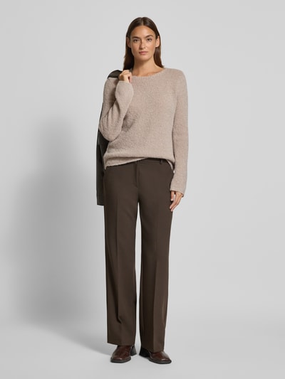 Marc O'Polo Regular fit gebreide pullover van scheerwolmix met alpaca Steengrijs - 1