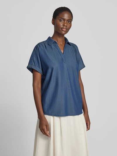 Christian Berg Woman Regular Fit Bluse in Denim-Optik mit V-Ausschnitt Blau 4