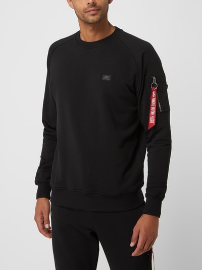 Alpha Industries Sweatshirt mit Ärmeltasche Black 4