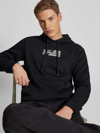 Jack & Jones Hoodie mit Label-Print Modell 'ECORP' Black 3