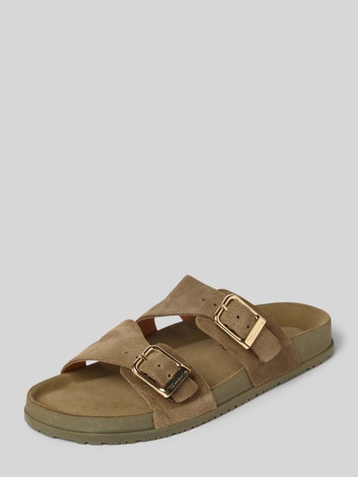 Tamaris Sandalen van leer met doornsluiting Olijfgroen - 1
