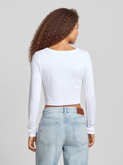 Calvin Klein Jeans Kort gebreid jack met knoopsluiting Wit - 5