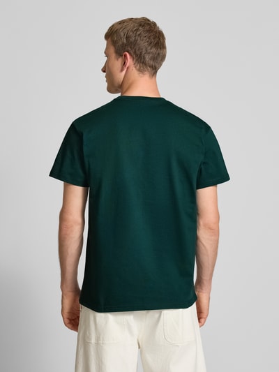 Carhartt Work In Progress T-Shirt mit Label-Stitching und Rundhalsausschnitt Dunkelgruen 5