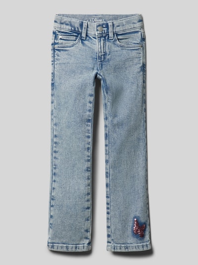 s.Oliver RED LABEL Regular fit jeans met pailletten Blauw - 1