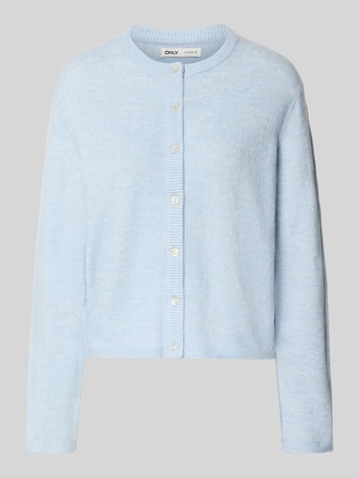 Produktfoto, Regular Fit Gebreid jack met eenreihige knoopsluiting Model 'SIMONI' van ONLY, look: effen, ronde hals, lange mouw, geribde rompzoom, materiaalverwerking: knitwear