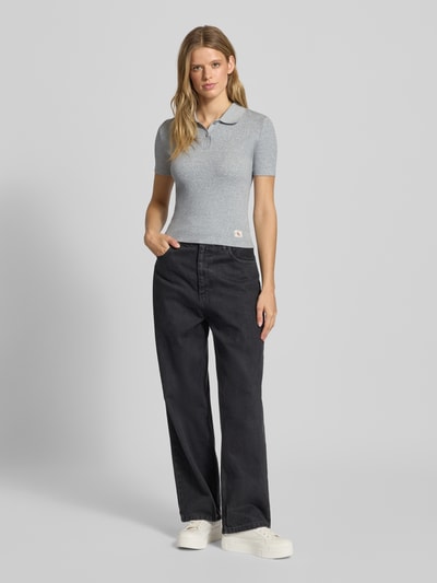 Calvin Klein Jeans Slim fit poloshirt met labeldetail Lichtgrijs gemêleerd - 1