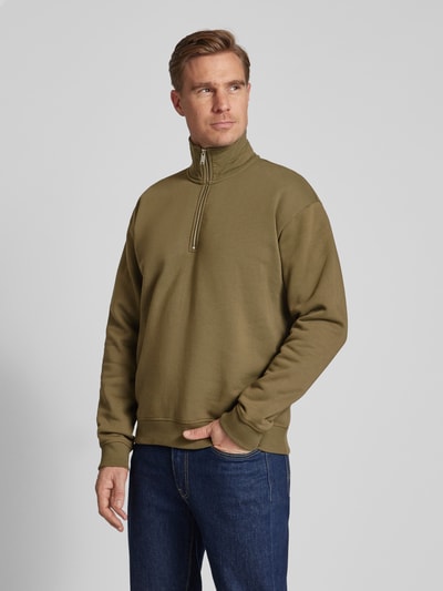 MCNEAL Sweatshirt mit Troyer-Kragen Oliv 4