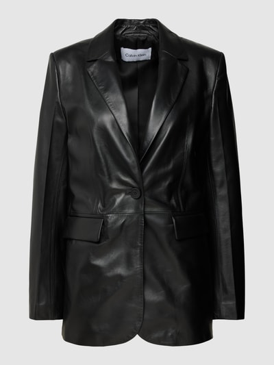Calvin Klein Womenswear Lederjacke mit Reverskragen Black 2