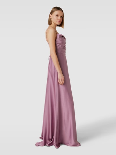 TROYDEN COLLECTION Cocktailjurk met watervalhals Mauve - 1