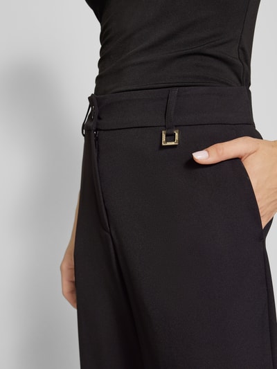 JOOP! Wide leg stoffen broek met labelapplicatie Zwart - 3