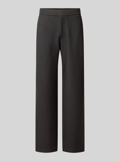 Produktfoto, Wide Fit Sweatpants mit Lyocell-Anteil von Emporio Armani in Schwarz, elastischer Bund, Eingrifftaschen, strukturierte Oberfläche