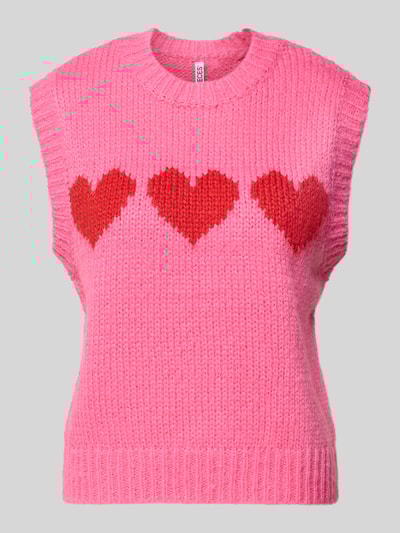 Pieces Regular Fit Pullunder aus grobem Strick Modell 'JOVE' Pink Melange 2