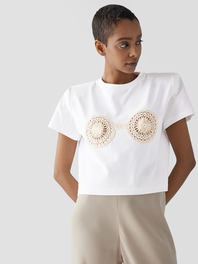 Magda Butrym T-Shirt mit Applikationen Weiß 3