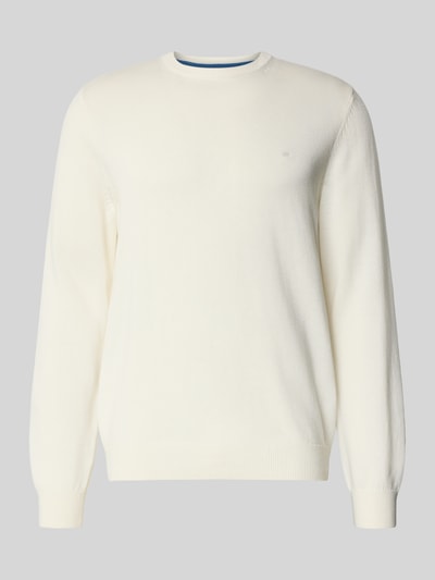 Christian Berg Men Gebreide pullover met ribboorden Offwhite gemêleerd - 2