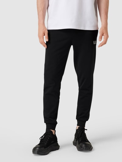 EA7 Emporio Armani Sweatpants met labelprint Zwart - 4