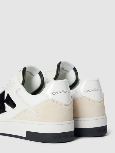 Calvin Klein Jeans Leren sneakers met contrastgarnering Wit - 2