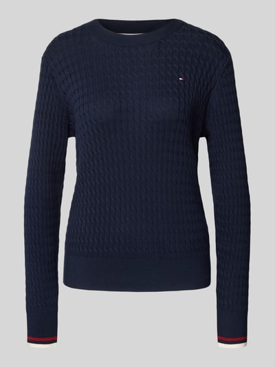 Tommy Hilfiger Regular fit pullover met kabelpatroon Marineblauw - 2
